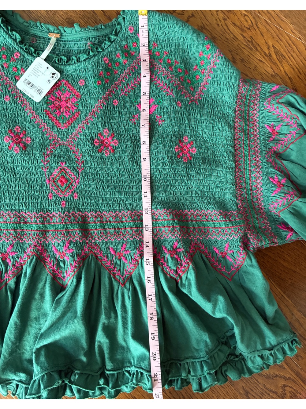 Free People Holly Knot Top with Pink Embroidered Accents - Picture 7 of 9